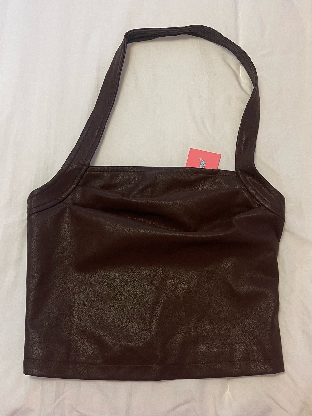 NWT Edikted Draped Faux Leather Halter Top